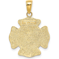 14K Two-Tone Gold Saint Florian Medal Pendant with Satin and Polished Finish by Oro Pregiato