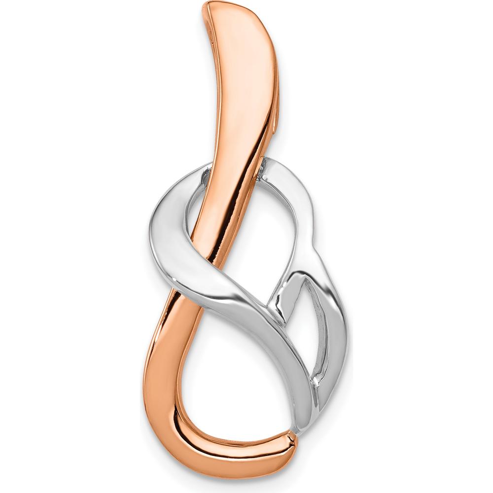 14K Two-Tone Gold Slide Pendant for Omega Chains - Fits up to 6mm Fancy Omega by 0
