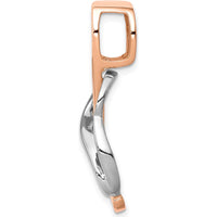 14K Two-Tone Gold Slide Pendant for Omega Chains - Fits up to 6mm Fancy Omega by 0