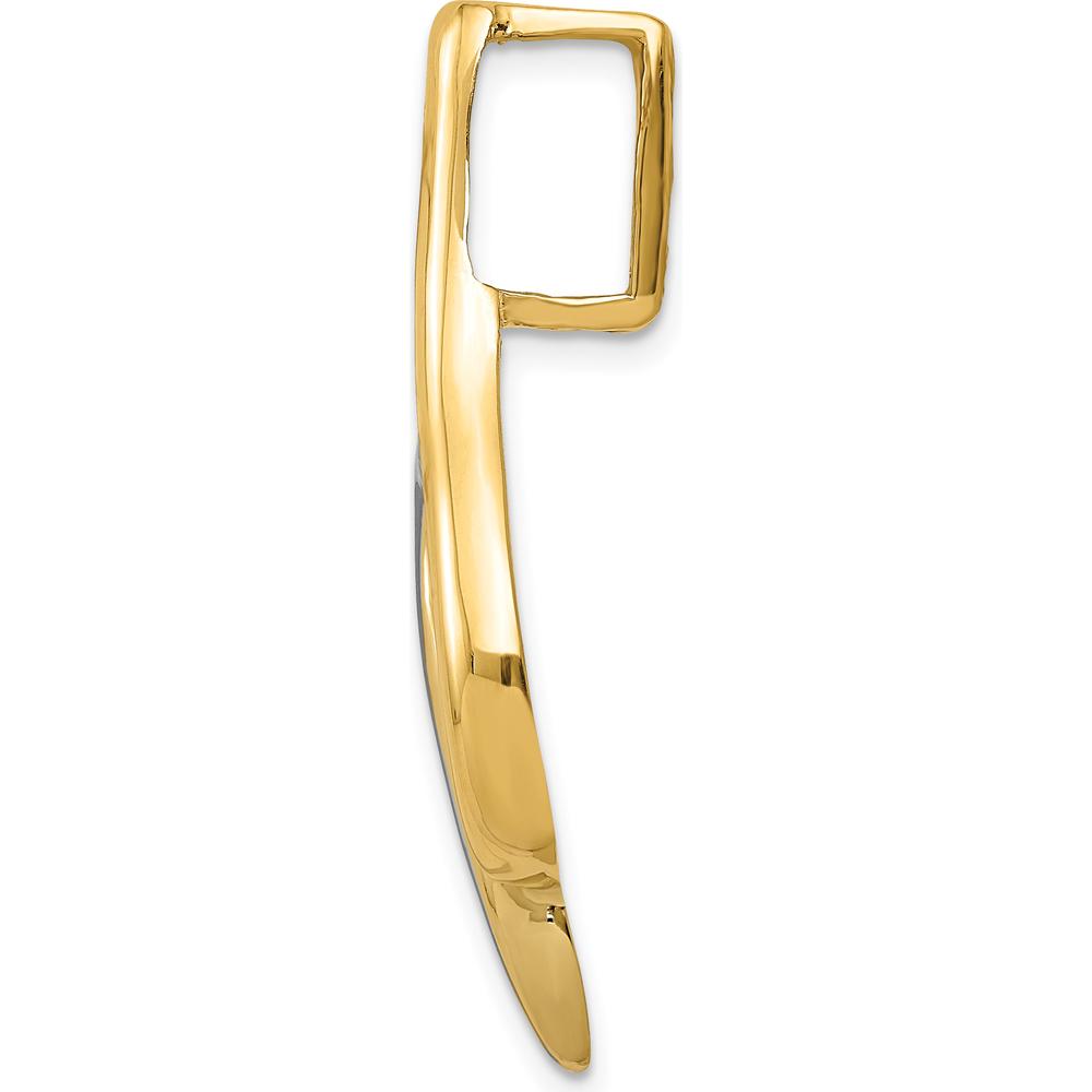 14K Two-Tone Gold Slide Pendant Mounting for 6mm Omega - Peg-Set Head, Polished Finish, 35mm Length by Oro Pregiato