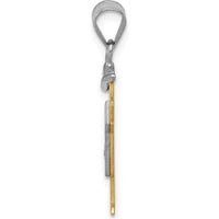 14K Two-Tone Gold "Small Boy with Hat" Diamond Pendant with Round Faceted Diamond - 0.015 Carat Total Diamond Weight by Oro Pregiato