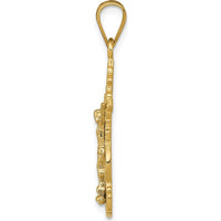 14K Two-Tone Gold Small Narrow Crucifix Pendant - Faith Inspired Design by Oro Pregiato