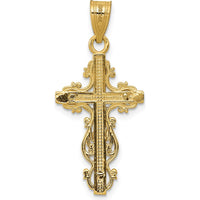14K Two-Tone Gold Small Narrow Crucifix Pendant - Faith Inspired Design by Oro Pregiato