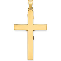 14K Two-Tone Gold Solid INRI Crucifix Pendant - 47.6mm Length by Oro Pregiato