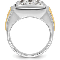 14K Two-Tone Gold Square Cluster Ring with Diamonds - 2.5 Carats Total Diamond Weight by IBGoodman