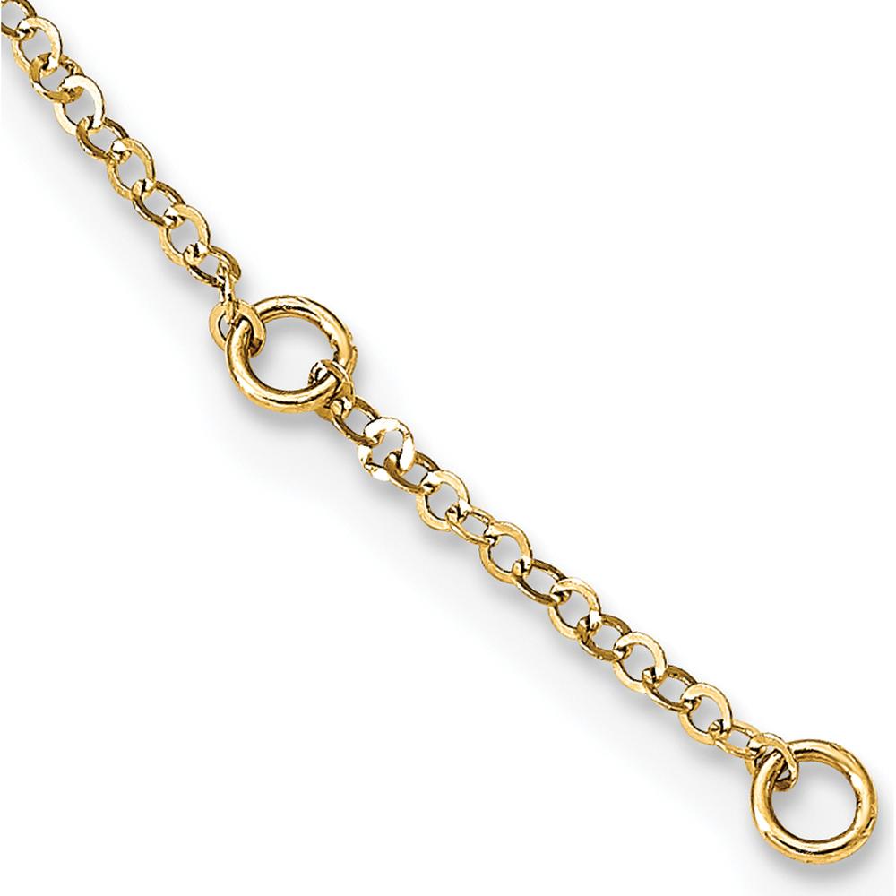 14K Two-Tone Gold Star Necklace with Polished Puffed and Flat Stars - 17" with 1" Extender by 0