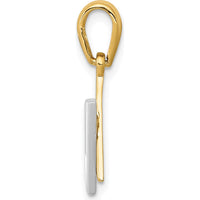 14K Two-Tone Gold Star of David Charm with Shin Symbol - 24mm Length by Oro Pregiato