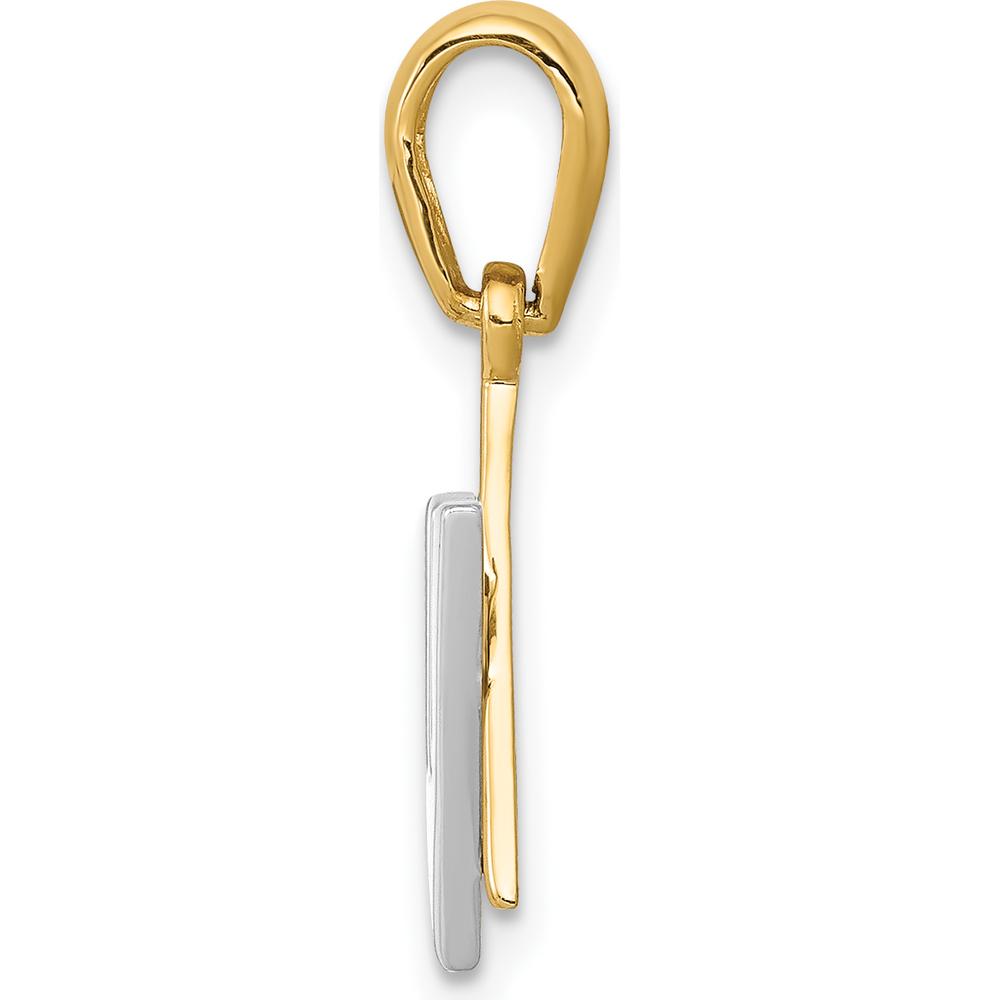 14K Two-Tone Gold Star of David Charm with Shin Symbol - 24mm Length by Oro Pregiato