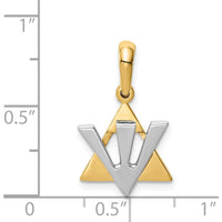 14K Two-Tone Gold Star of David Charm with Shin Symbol - 24mm Length by Oro Pregiato