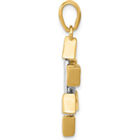 14K Two-Tone Gold Star of David Pendant - 33mm x 21mm by Oro Pregiato