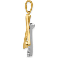 14K Two-Tone Gold Star of David Pendant - 39mm Length, 24mm Width by Oro Pregiato