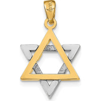 14K Two-Tone Gold Star of David Pendant Charm - 21.5mm by Oro Pregiato