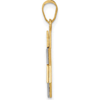 14K Two-Tone Gold Star of David Pendant with Flat Back Design - 25mm Length by Oro Pregiato