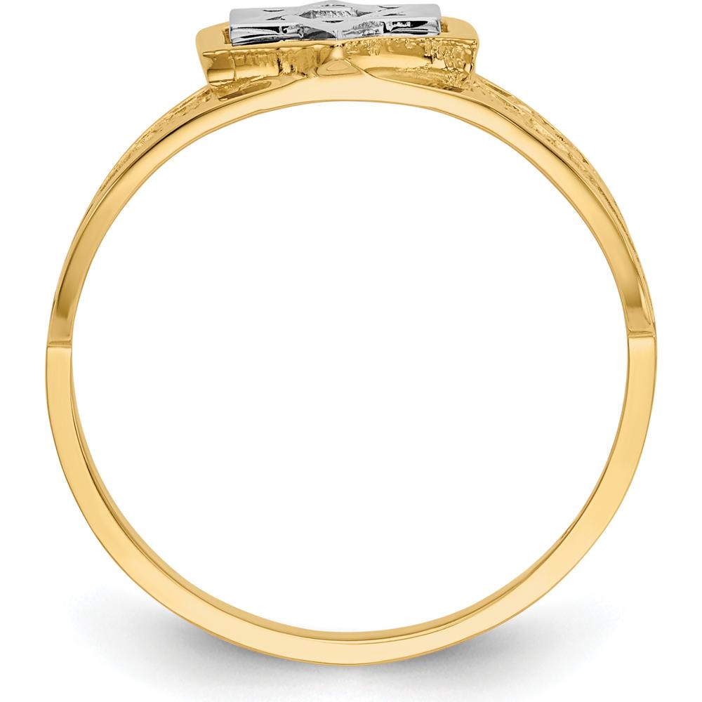 14K Two-Tone Gold Star of David Ring - Polished Finish by Oro Pregiato