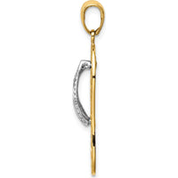 14K Two-Tone Gold Starfish Flip-Flop Pendant with Solid Construction by Oro Pregiato