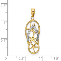 14K Two-Tone Gold Starfish Flip-Flop Pendant with Solid Construction by Oro Pregiato
