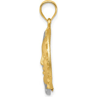 14K Two-Tone Gold Sun and Moon Charm with Diamond-Cut Texture by Oro Pregiato