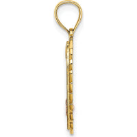 14K Two-Tone Gold "Sweet 16" Heart Pendant with Rose Gold Accents by Oro Pregiato
