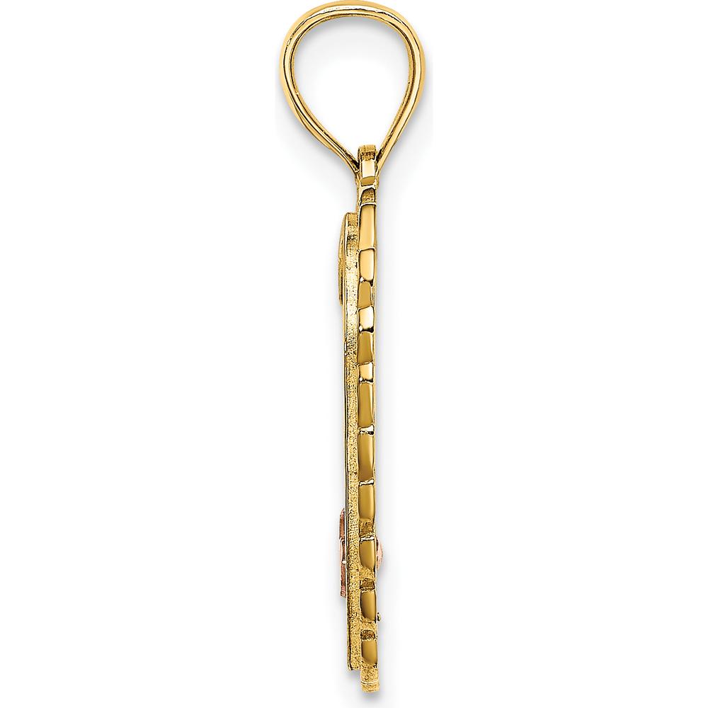 14K Two-Tone Gold "Sweet 16" Heart Pendant with Rose Gold Accents by Oro Pregiato