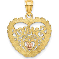 14K Two-Tone Gold "Sweet 16" Heart Pendant with Rose Gold Accents by Oro Pregiato