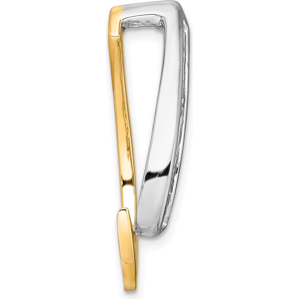 14K Two-Tone Gold Teardrop Slide Pendant Mounting - Fits up to 8mm Regular or 10mm Fancy Omega by Oro Pregiato