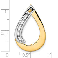 14K Two-Tone Gold Teardrop Slide Pendant Mounting - Fits up to 8mm Regular or 10mm Fancy Omega by Oro Pregiato