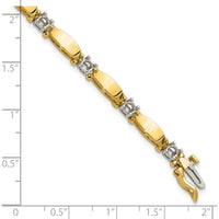 14K Two-Tone Gold Tennis Bracelet with 11 Round Diamonds - 1.87 Carat Total Diamond Weight by Monteluci Fine Jewelry