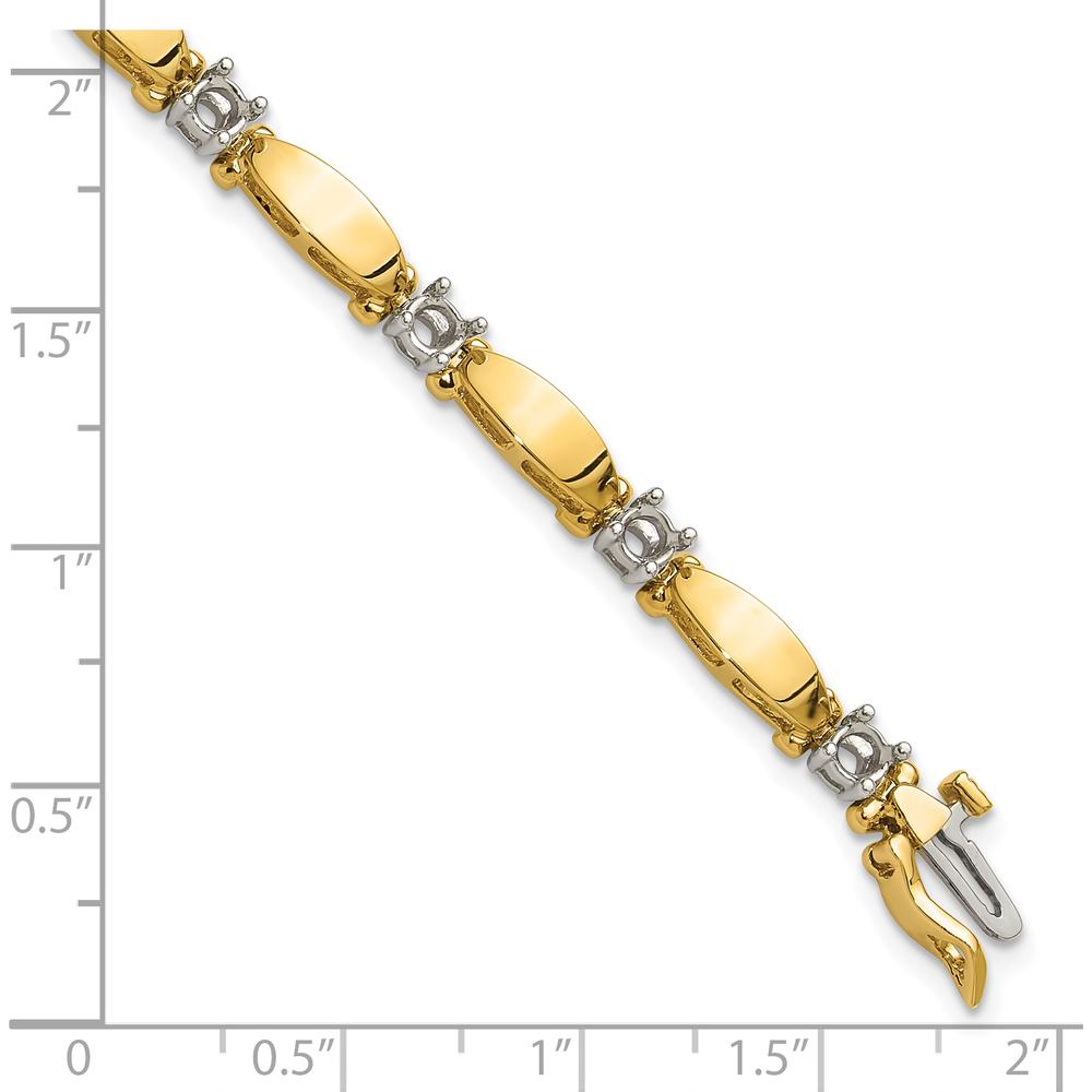 14K Two-Tone Gold Tennis Bracelet with 11 Round Diamonds - 1.87 Carat Total Diamond Weight by Monteluci Fine Jewelry