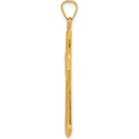 14K Two-Tone Gold Textured Hollow St. Benedict Cross Pendant - Faith Symbol with Rhodium Plating by Oro Pregiato
