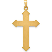 14K Two-Tone Gold Textured INRI Crucifix Pendant - 38.25mm Length by Oro Pregiato