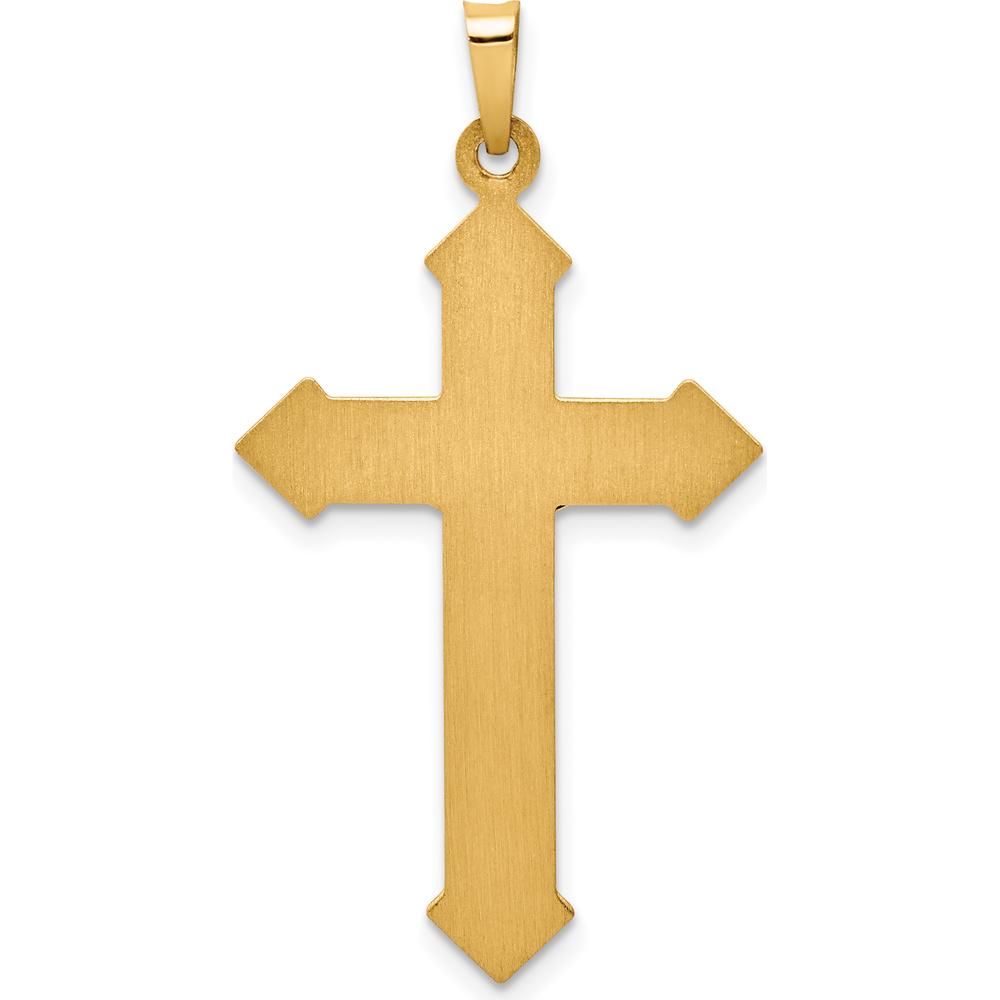 14K Two-Tone Gold Textured INRI Crucifix Pendant - 38.25mm Length by Oro Pregiato