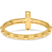 14K Two-Tone Gold Themed Crucifix Ring with Silver-Tone Cross - 8mm Top Length by Oro Pregiato