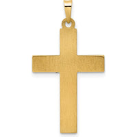 14K Two-Tone Gold Twisted INRI Crucifix Pendant with Polished Finish - 32.7mm Length by Oro Pregiato