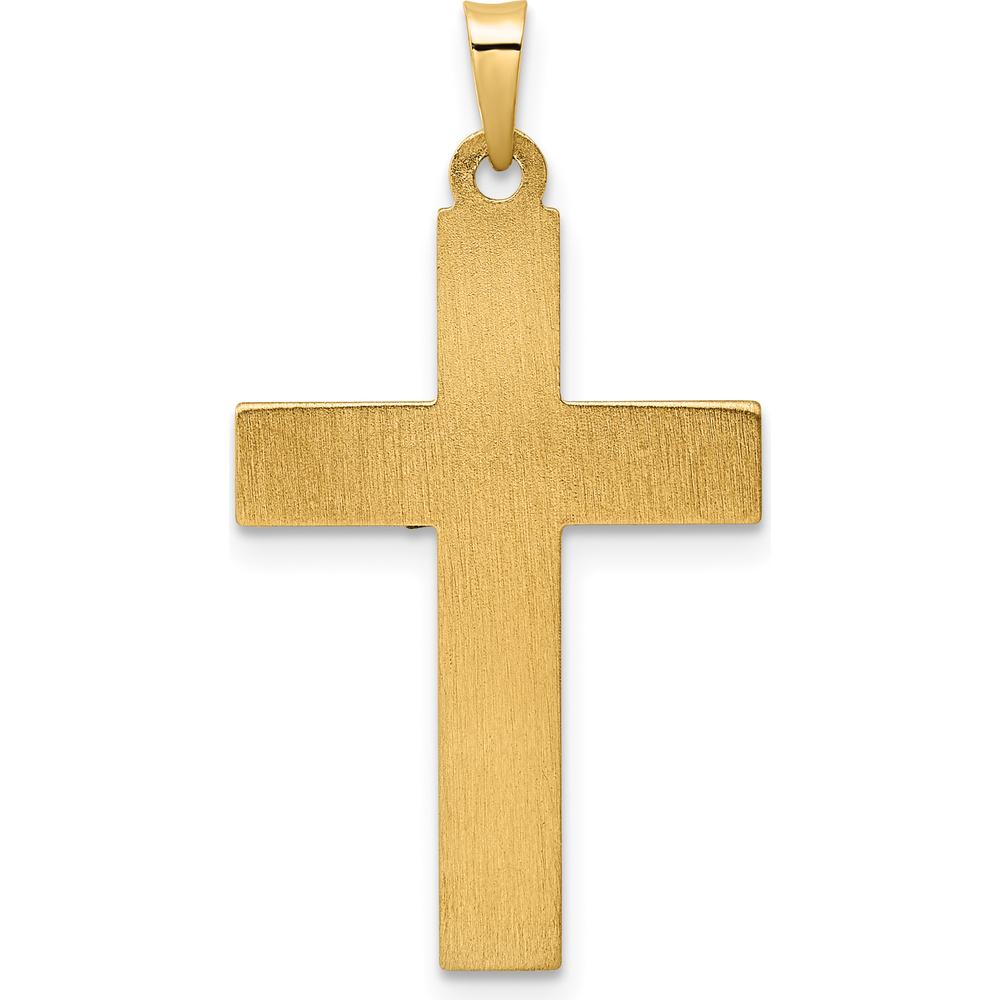 14K Two-Tone Gold Twisted INRI Crucifix Pendant with Polished Finish - 32.7mm Length by Oro Pregiato