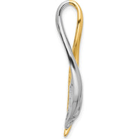 14K Two-Tone Gold Twisted Ribbon Slide Pendant for Omega Chain - Customizable Mounting for 5 Stones, 41mm Length by Oro Pregiato