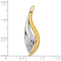 14K Two-Tone Gold Twisted Ribbon Slide Pendant for Omega Chain - Customizable Mounting for 5 Stones, 41mm Length by Oro Pregiato