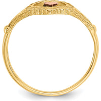 14K Two-Tone Heart Ring with "15" Engraving in Rose Gold and Yellow Gold Finish - 11mm Top Length by Oro Pregiato