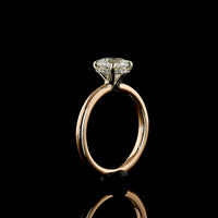 14K Two Tone Hidden Halo Engagement Ring with 1.10 Carat Round Brilliant Cut Lab Diamond and 0.05 Carat Accent Diamonds - Total 1.15 Carat Weight - Covaloro Fine Jewelry