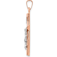 14K Two-Tone Hollow Crucifix Pendant - Faith-Inspired Gold Cross with Polished Finish by Oro Pregiato