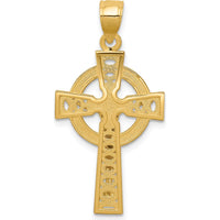 14K Two-Tone Iona Crucifix Pendant with Milgrain Accents by Oro Pregiato