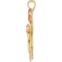 14K Two-Tone Kids Big Girl and Little Girl Engravable Love Charm - 35mm Length, 25mm Width by Oro Pregiato