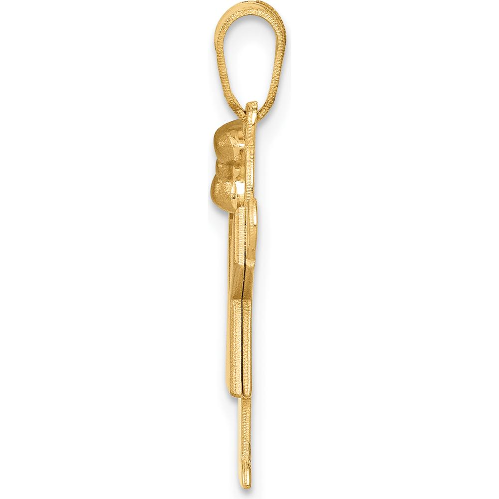 14K Two-Tone Kids Small Girl with Bow Engravable Love Charm - 25mm Length by Oro Pregiato