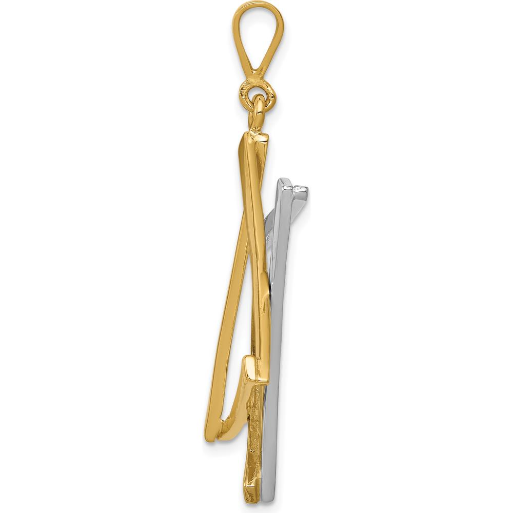 14K Two-Tone Large Cut-out Star of David Pendant - Symbolic Design in Yellow and White Gold by Oro Pregiato