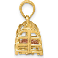 14K Two-Tone Large Moveable 3D Pink Lobster in Trap Charm - 16mm Length by Oro Pregiato