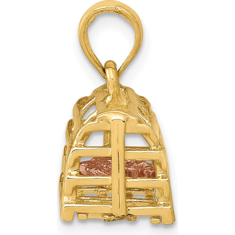 14K Two-Tone Large Moveable 3D Pink Lobster in Trap Charm - 16mm Length by Oro Pregiato