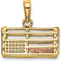 14K Two-Tone Large Moveable 3D Pink Lobster in Trap Charm - 16mm Length by Oro Pregiato
