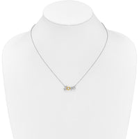 14K Two-Tone LOVE Moving Necklace with 0.03 Carat Round Diamond by Monteluci Fine Jewelry