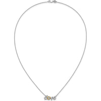 14K Two-Tone LOVE Moving Necklace with 0.03 Carat Round Diamond by Monteluci Fine Jewelry