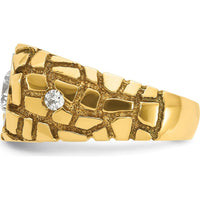 14K Two-Tone Men's 1 Carat Diamond Nugget Ring with Round Cut Diamonds - 1.0 Carats Total Diamond Weight by IBGoodman