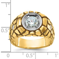 14K Two-Tone Men's 1 Carat Diamond Nugget Ring with Round Cut Diamonds - 1.0 Carats Total Diamond Weight by IBGoodman